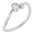 Platinum Round Natural Diamond Accented Bezel-Set Ring