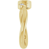 14K Gold Round Natural White Sapphire Accented Bezel-Set Ring - Yellow Gold - view 4