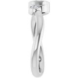 14K Gold Round Natural White Sapphire Accented Bezel-Set Ring - White Gold - view 4
