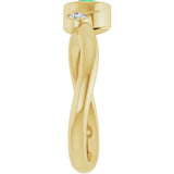 14K Gold Round Natural Emerald Accented Bezel-Set Ring - Yellow Gold - view 4