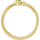 14K Gold Round Natural Peridot Accented Bezel-Set Ring - Yellow Gold - view 2