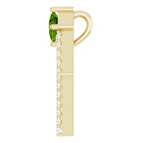 14K Gold Square Natural Peridot Accented Geometric Necklace or Pendant - Yellow Gold - view 3