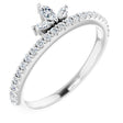 Platinum Marquise Natural Diamond Accented Stackable Crown Ring