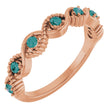14K Gold Round Lab-Grown Alexandrite Accented Stackable Ring - Rose Gold