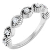 Platinum Round Natural Diamond Accented Stackable Ring – 2mm Stones