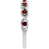 14K Gold Round Natural Mozambique Garnet Accented Stackable Ring – 2mm Stones - White Gold - view 4