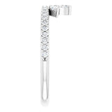 Platinum Marquise Natural Diamond Accented Stackable Crown Ring - view 4