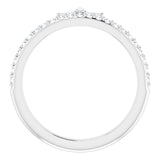 Platinum Marquise Natural Diamond Accented Stackable Crown Ring - view 2