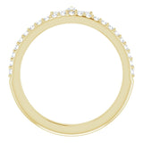 14K Gold Marquise Natural Diamond Accented Stackable Crown Ring - Yellow Gold - view 2