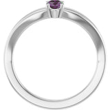 Platinum Oval Lab-Grown Alexandrite Youth Birthstone Ring - view 2