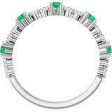 Platinum Round Lab-Grown Emerald Accented Stackable Ring – 2.5mm Stones - view 2