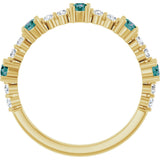 14K Gold Round Lab-Grown Alexandrite Accented Stackable Ring – 2.5mm Stones - Yellow Gold - view 2