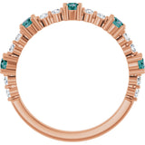 14K Gold Round Lab-Grown Alexandrite Accented Stackable Ring – 2.5mm Stones - Rose Gold - view 2