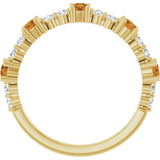14K Gold Round Natural Citrine Accented Stackable Ring – 2.5mm Stones - Yellow Gold - view 2