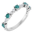Platinum Round Lab-Grown Alexandrite Accented Stackable Ring – 2.5mm Stones