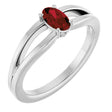 Platinum Oval Natural Mozambique Garnet Youth Birthstone Ring