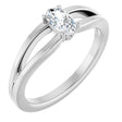 Platinum Oval Natural White Sapphire Youth Birthstone Ring