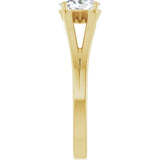 14K Gold Oval Natural White Sapphire Youth Birthstone Ring - Yellow Gold - view 4