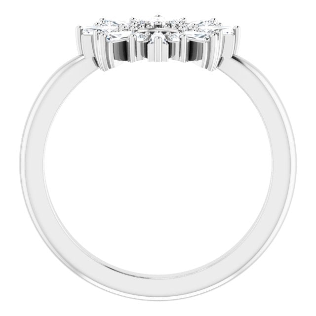Platinum Natural Diamond Accented Circle Ring - view 2