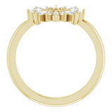 14K Gold Natural Diamond Accented Circle Ring - Yellow Gold - view 2