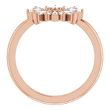 14K Gold Natural Diamond Accented Circle Ring - Rose Gold - view 2