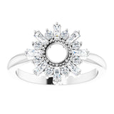 14K Gold Natural Diamond Accented Circle Ring - White Gold - view 3