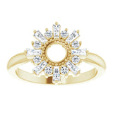 14K Gold Natural Diamond Accented Circle Ring - Yellow Gold - view 3