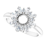 14K Gold Natural Diamond Accented Circle Ring - White Gold - view 5