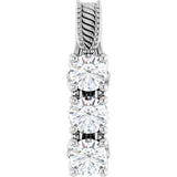 Platinum Round Natural Diamond Three-Stone Pendant – 5/8 CTW