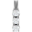 14K Gold Round Lab-Grown Diamond Three-Stone Pendant – 5/8 CTW - White Gold