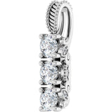 14K Gold Round Lab-Grown Diamond Three-Stone Pendant – 5/8 CTW - White Gold - view 2