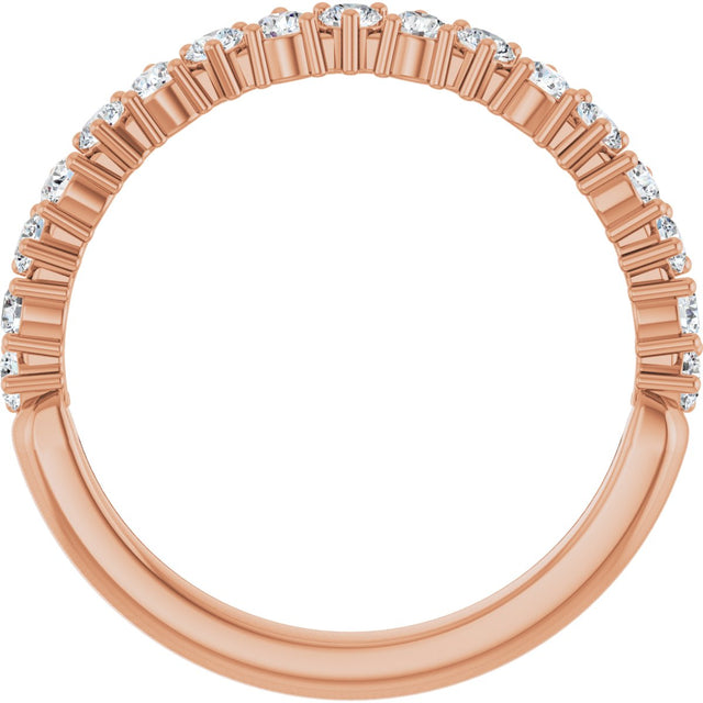14K Gold Round Lab-Grown Diamond Anniversary Band – 1.7-2.5mm Stones - Rose Gold - view 2