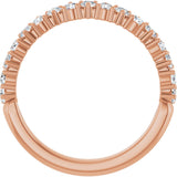 14K Gold Round Natural Diamond Anniversary Band – 1.7-2.5mm Stones - Rose Gold - view 2