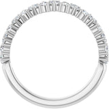 14K Gold Round Natural Diamond Anniversary Band – 1.7-2.5mm Stones - White Gold - view 2