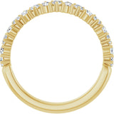 14K Gold Round Natural Diamond Anniversary Band – 1.7-2.5mm Stones - Yellow Gold - view 2