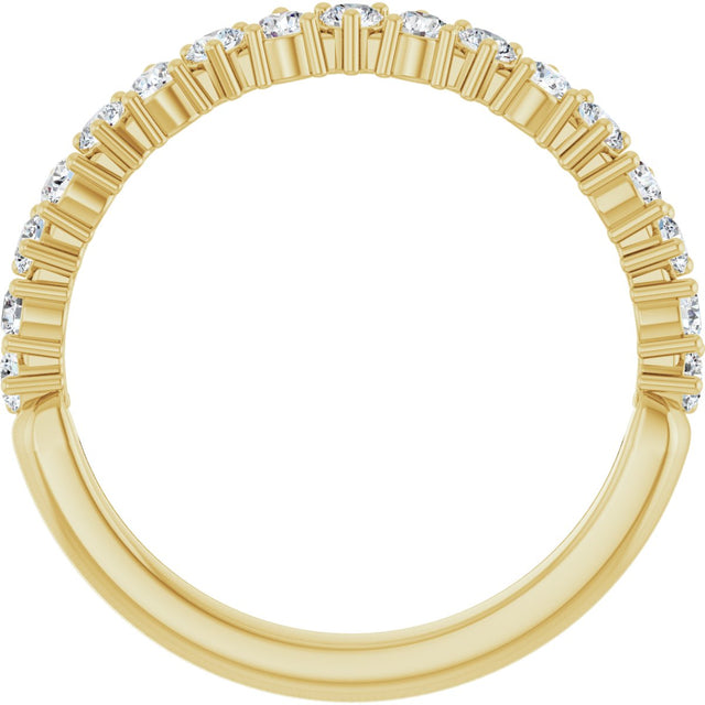 14K Gold Round Lab-Grown Diamond Anniversary Band – 1.7-2.5mm Stones - Yellow Gold - view 2