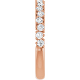 14K Gold Round Natural Diamond Anniversary Band – 1.7-2.5mm Stones - Rose Gold - view 4