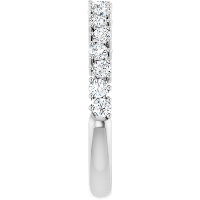 14K Gold Round Natural Diamond Anniversary Band – 1.7-2.5mm Stones - White Gold - view 4