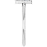 Platinum Round Natural Diamond Accented Initial Ring - view 4