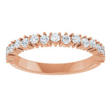 14K Gold Round Lab-Grown Diamond Anniversary Band – 1.7-2.5mm Stones - Rose Gold - view 3