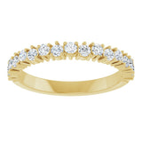 14K Gold Round Natural Diamond Anniversary Band – 1.7-2.5mm Stones - Yellow Gold - view 3