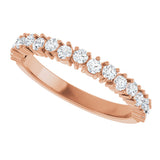 14K Gold Round Natural Diamond Anniversary Band – 1.7-2.5mm Stones - Rose Gold - view 5