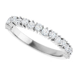 14K Gold Round Natural Diamond Anniversary Band – 1.7-2.5mm Stones - White Gold - view 5