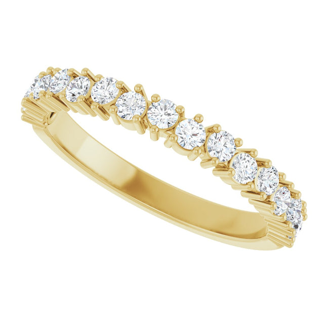 14K Gold Round Lab-Grown Diamond Anniversary Band – 1.7-2.5mm Stones - Yellow Gold - view 5
