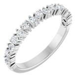 14K Gold Round Natural Diamond Anniversary Band – 1.7-2.5mm Stones - White Gold