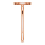 14K Gold Round Natural Diamond Stackable Crescent Ring - Rose Gold - view 4