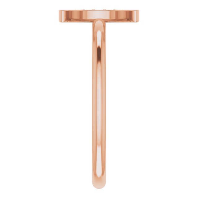 14K Gold Round Natural Diamond Stackable Crescent Ring - Rose Gold - view 4
