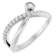 14K Gold Round Natural Diamond Criss-Cross Bezel-Set Ring – 3mm Stones - White Gold