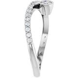 14K Gold Round Natural White Sapphire Criss-Cross Bezel-Set Ring – 3mm Stones - White Gold - view 4