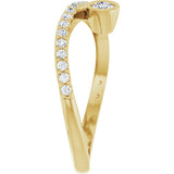 14K Gold Round Natural White Sapphire Criss-Cross Bezel-Set Ring – 3mm Stones - Yellow Gold - view 4